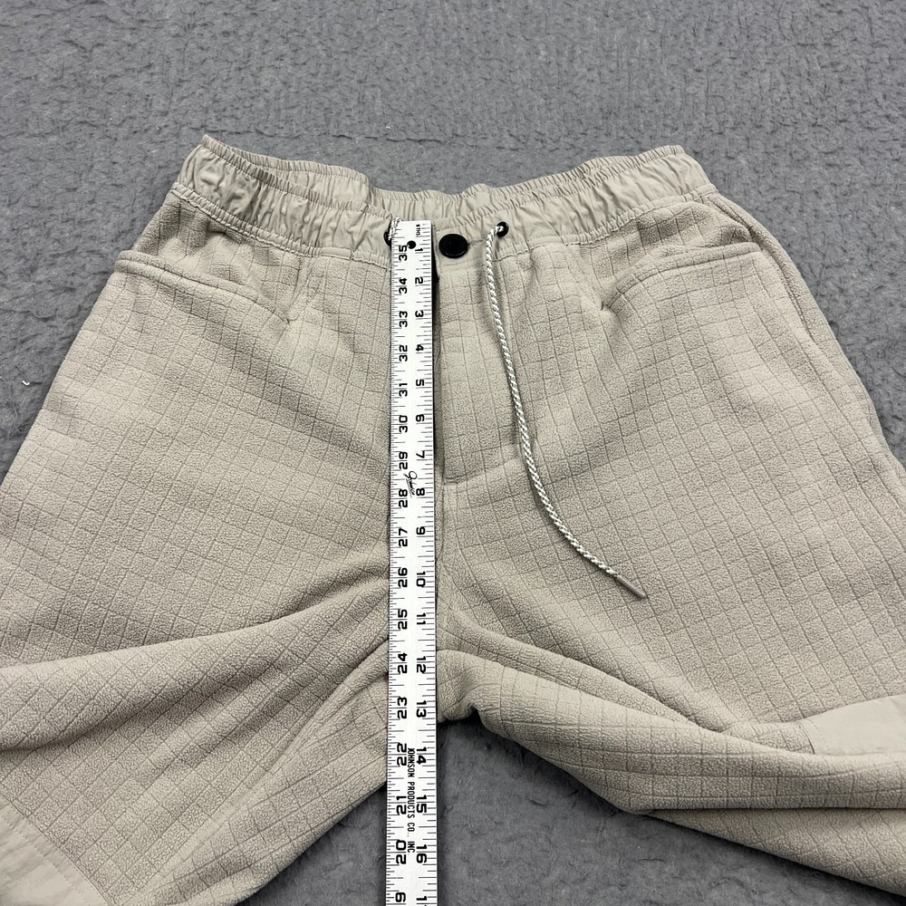 Bearded Goat Joggers Mens Large Tan Grid Fleece Double Knee Drawstring Gym Pants - Picture 7 of 13